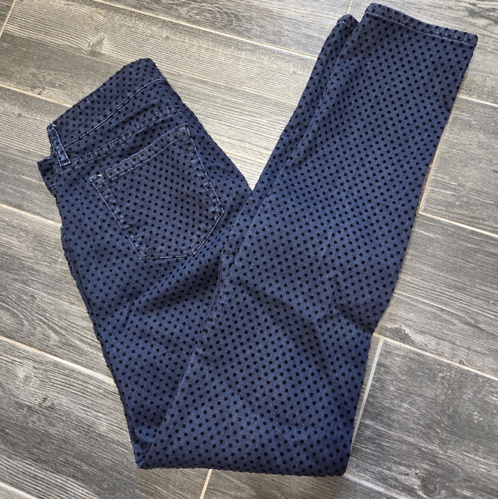 Kut From The Kloth Diana Skinny Dark Blue Polka Dot Skinny Jeans Size 6